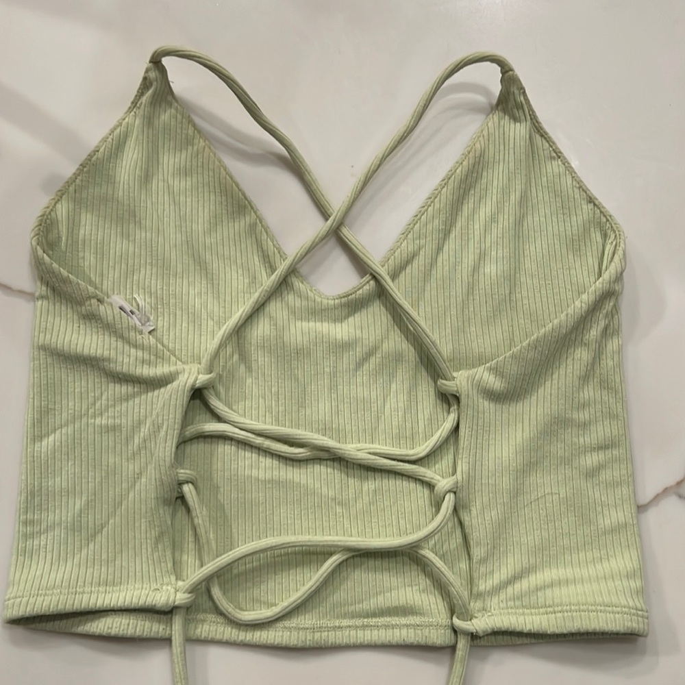 GARAGE GREEN Halter crop tank top